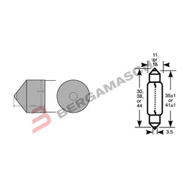 BGE034034 - SCATOLA 10PZ LAMP.SILURO 12V 10W SV8,5 1