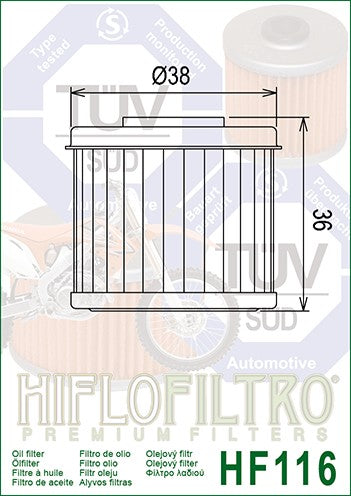 AHHF116 - FILTRO OLIO HF116 CRF 250 R 04-26