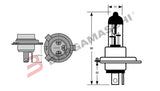 LAMPADA OSRAM H4 12V 60/55W P43T