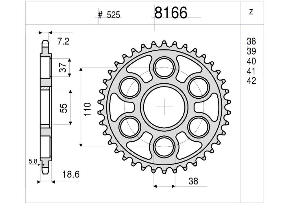 OG368166Z41 - CORONA OE PROF. DUCATI PANIGALE