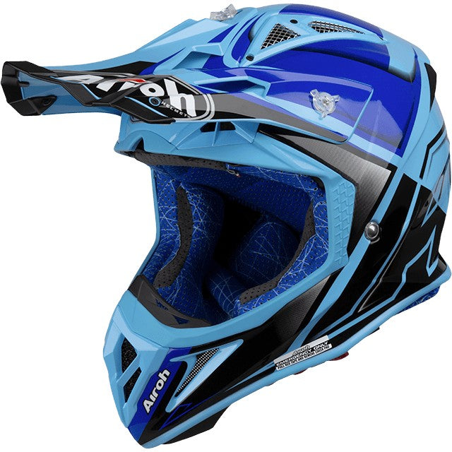 CASCO OFF ROAD AIROH 2.2 CHECK BLUE TG.L