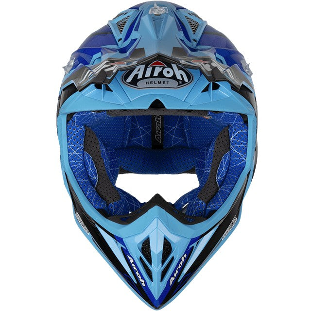 CASCO OFF ROAD AIROH 2.2 CHECK BLUE TG.M