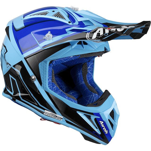 CASCO OFF ROAD AIROH 2.2 CHECK BLUE TG.S
