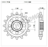 367118R16 - PIGNONE 16 DENTI PASSO 520 LC4 640 E ENDURO DAL 1998 AL 2006