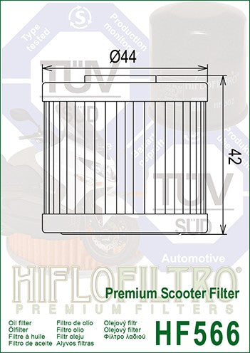 AHHF566 - FILTRO OLIO HF566 PREMIUM DOWNTOWN 300 I