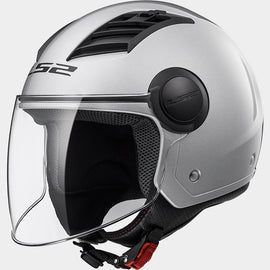 CASCO JET LS2 OF562 AIRFLOW SOLID GLOSS SILVER LONG TAGLIA L