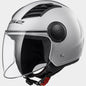 CASCO JET LS2 OF562 AIRFLOW SOLID GLOSS SILVER LONG TAGLIA M