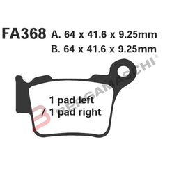 BGR1236800 - PASTIGLIE KTM SX 250/450 03- POST.