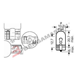 BGE0332825 - SCATOLA 10PZ LAMP.OSRAM TV.W5W 12V 5W