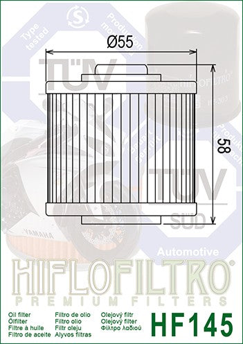 AHHF145 - FILTRO OLIO HF145 XT Z TENERE 660 08-15