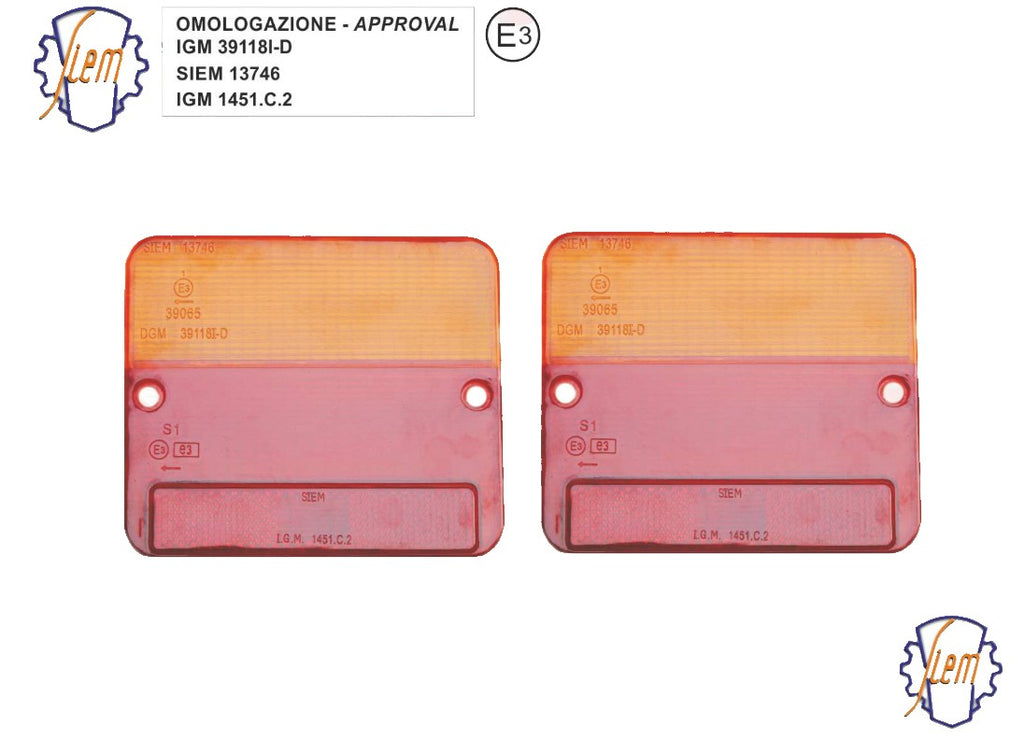 CI1813-OR - COPPIA VETRI FANALI POST SIEM POKER DS
