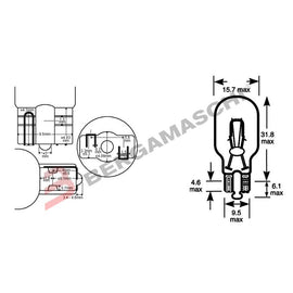 BGE034740 - SCATOLA 10PZ LAMP.TV.12V 10W T15