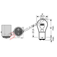 Carica l&#39;immagine nel visualizzatore di Gallery, SCATOLA 10 LAMPADINE 12V 21/5W BAY15D
