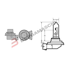 Carica l&#39;immagine nel visualizzatore di Gallery, LAMPADINA H9 12V 65W ALOGENA PGJ19-5