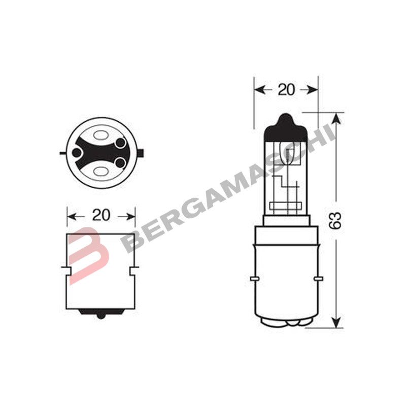 LAMPADINA 12V 35/35W BA20D