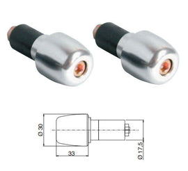 COPPIA TERMINALI MANUBRIO CROMATI