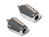 COPPIA TERMINALI MARCA BUZZETTI NUOVA VESPA PRIMAVERA 50-125-150CC 4 TEMPI CODICE 8454C CROMATI IN FERRO