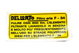 DECALCOMANIA MANUTENZIONE  FILTRO ARIA LAMBRETTA  LI I SERIE 125/150
