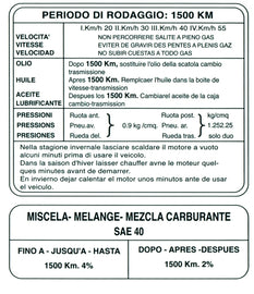 ISTRUZIONI RODAGGIO LAMBRETTA J50