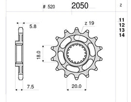 OG362050013 - PIGNONE PROF. HONDA 125