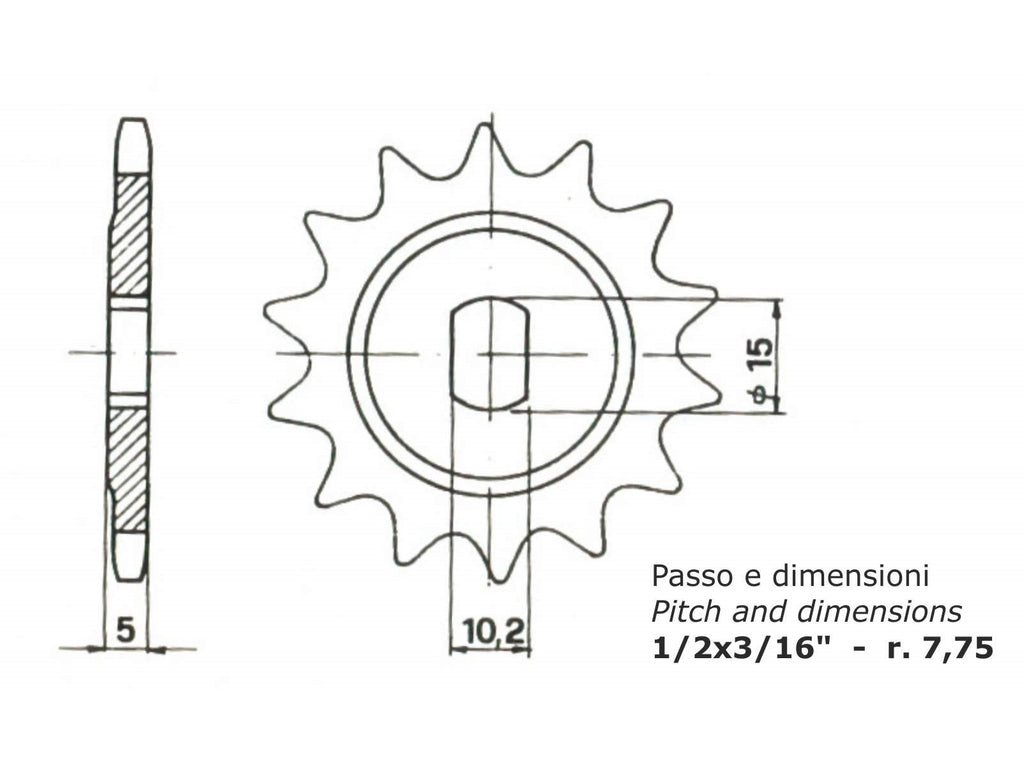PIGNONE 15 DENTI PER MINARELLI