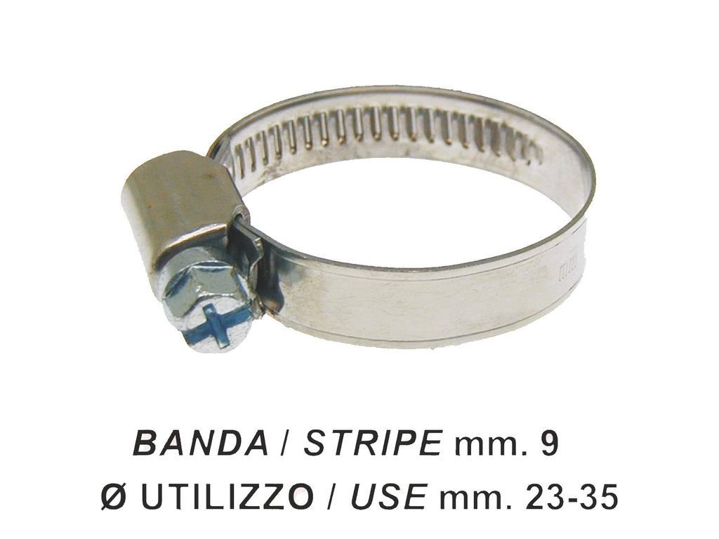 FASCETTA ACCIAIO INOX BANDA 9MM/D.23-35