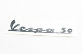 TARGHETTA -CIF-  ''VESPA 50'' PVC ADESIVA COLORE  NERA