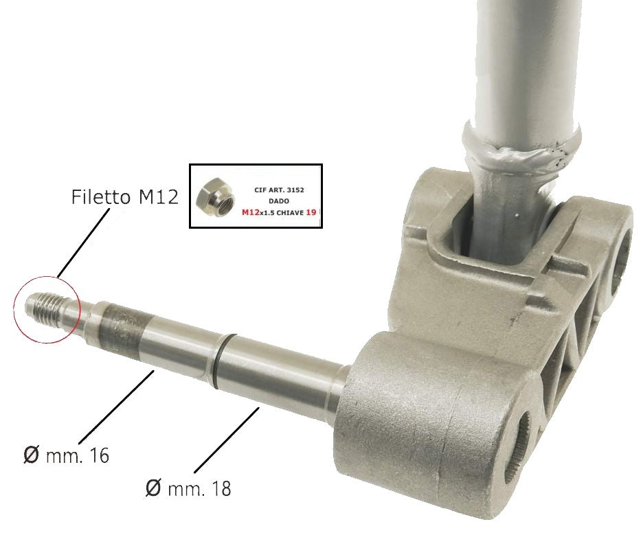 FORCELLA VESPA PX 1°S C/ASSE RUOTA 18MM
