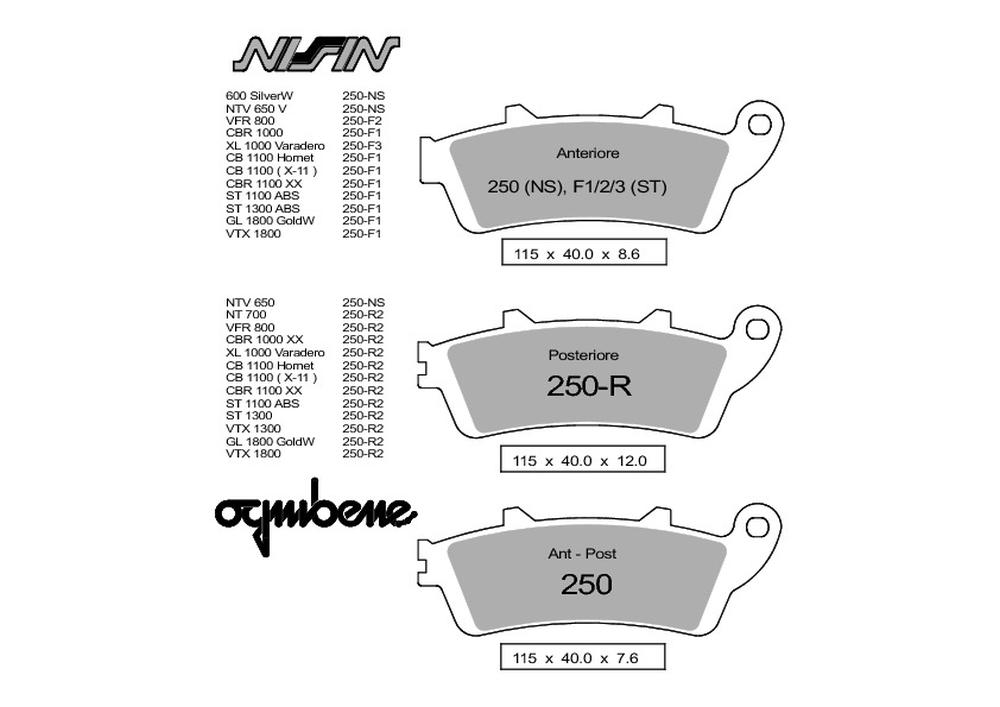 OG442P250F1 - COPPIA PASTIGLIE FRENO NISSIN ST SP