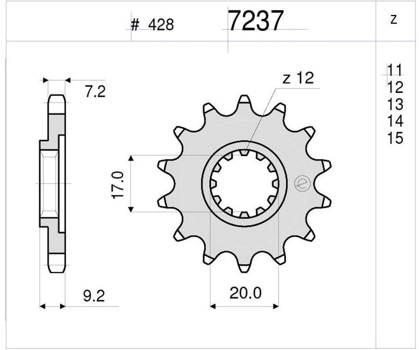 OG367237Z13 - PIGNONE Z13 PASSO 428 CRE 50 04-12