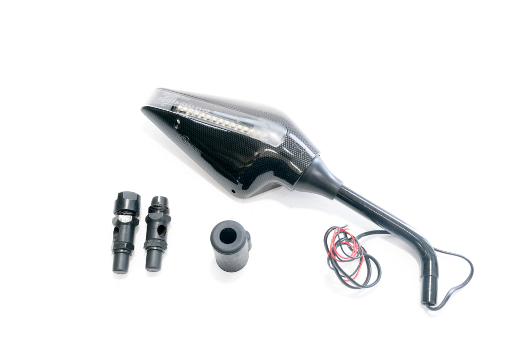 SPECCHIO DESTRO MANUBRIO CARB FRECCE/LED