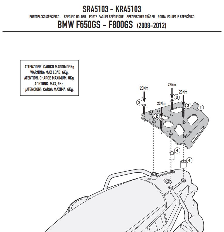 ATTACCO BAUL MONOKEY F 650-800 GS 08-17