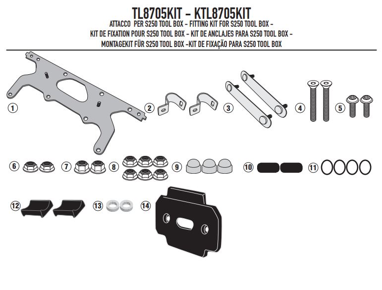 KIT FISSAGGIO COD.S250 SU TRK 502 17-23