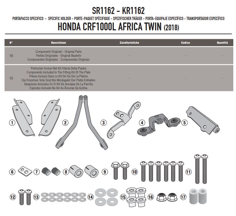 ATTACCO POST CRF1000L AFRICA TWIN 18-19