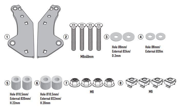 ATTACCO POST PIASTRA FORZA 750 21-22