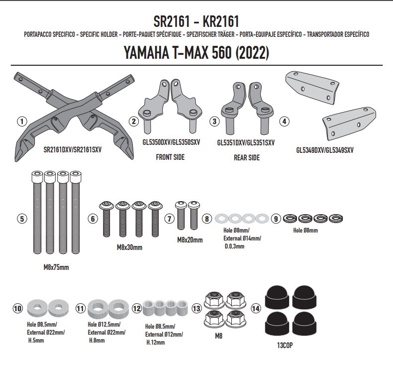 ATTACCO POST PIASTRA T-MAX 560