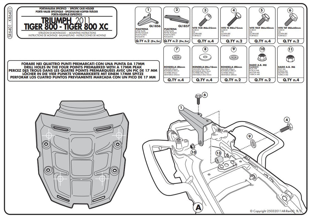 PIASTRA POST MONOKEY TIGER 800 XC-XR
