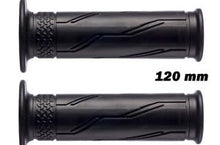 Carica l'immagine nel visualizzatore di Gallery, COPPIA MANOPOLE MOTO FORATE NERO 120MM