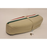 SELLA VESPA 50 CC125 ET3 CON SERRATURA BEIGE FASCIA TRICOLORE