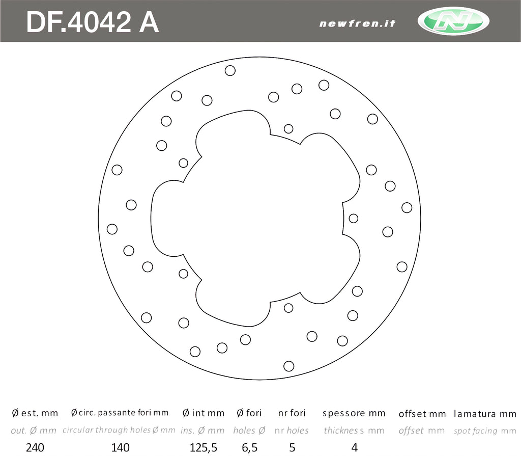 DISCO FRENO ANT-POST X9 125 D.240MM