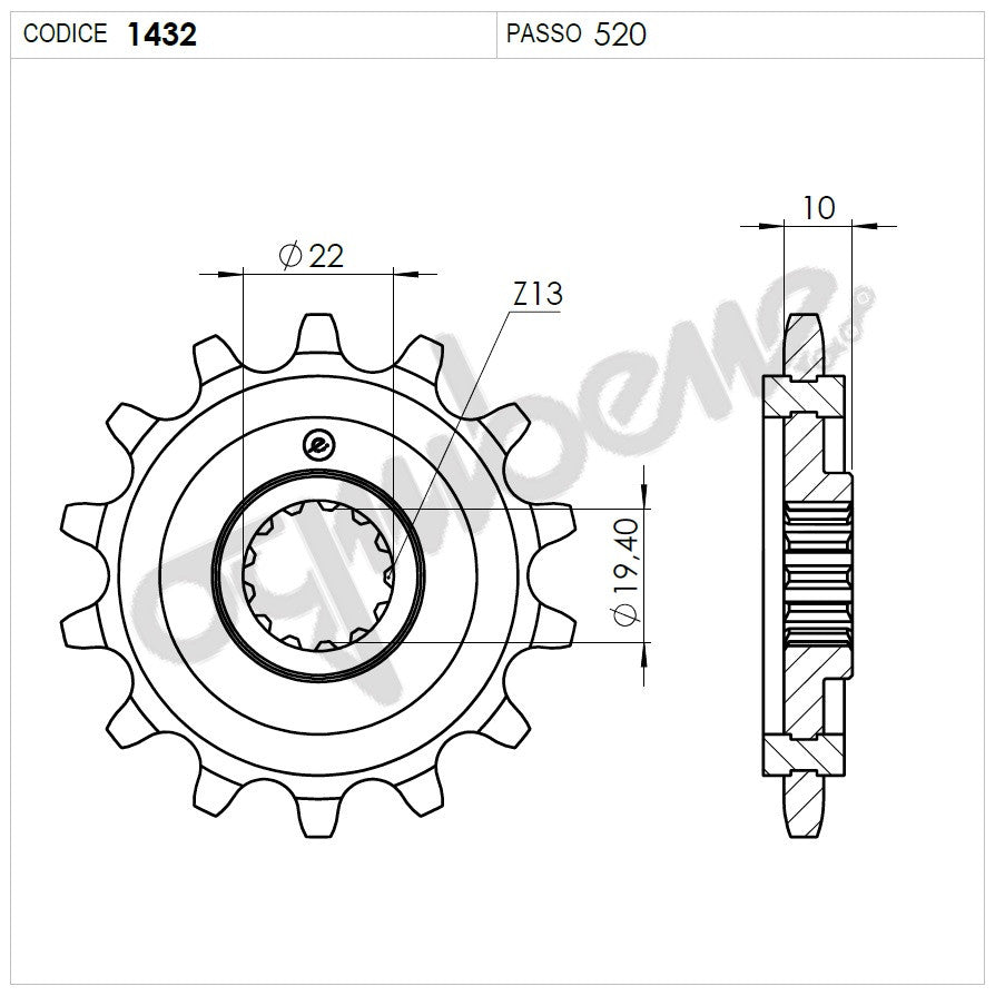 PIGNONE Z13 PASSO 520 RM-DR 250