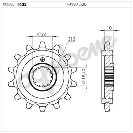 PIGNONE Z13 PASSO 520 RM-DR 250