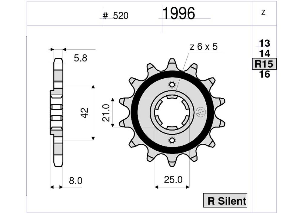 PIGNONE OGNIB. Z15 YAMAHA PASSO 530