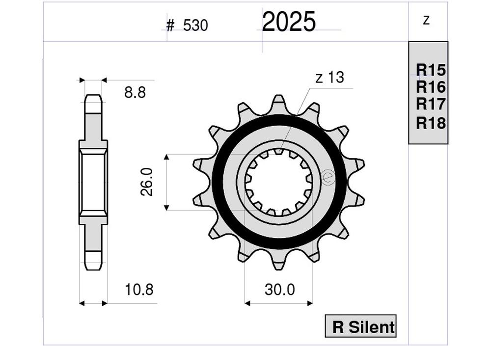 PIGNONE OGNIB. Z17 YAMAHA PASSO 530