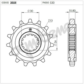 PIGNONE Z17 PASSO 530 YZF 1000