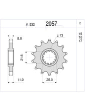 Carica l&#39;immagine nel visualizzatore di Gallery, PIGNONE Z15 PASSO 532 YZF 600 99-05