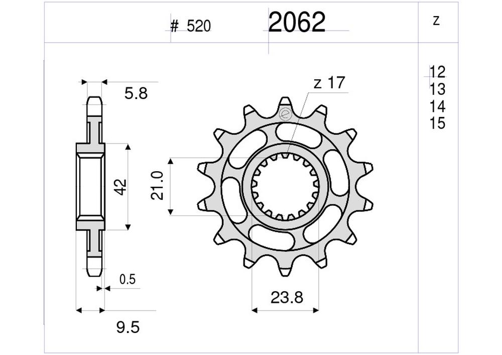 PIGNONE OGNIB. Z14 SUZUKI PASSO 520