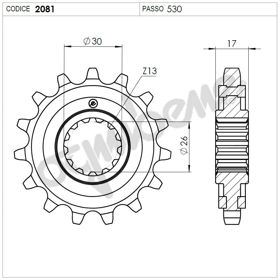 PIGNONE Z16 PASSO 530 CB F-R 1000
