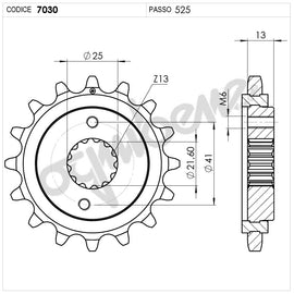 PIGNONE Z15 PASSO 525 XL 600 V TRANSALP