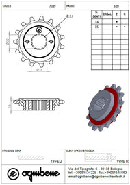 PIGNONE Z15 PASSO 520 MONSTER 600-750